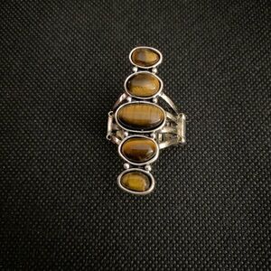 ❣️Large Silver and brown tiger eye Ring❣️*